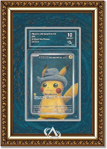 [SVP085CA10C] Pokémon Pikachu with Grey Felt Hat - Carte gradée CA 10 avec son cadre