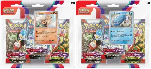 Pokémon : EV01 Écarlate & Violet - 2 Tripack / Arcanin + Oyacata
