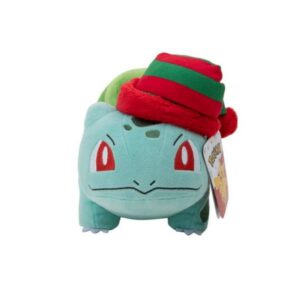 Pokemon 8 Inch Plush Holiday Bulbasaur with Striped Hat